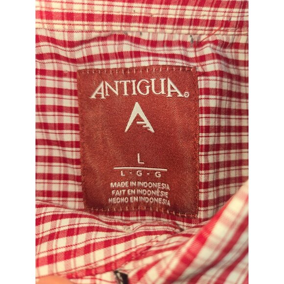 Oklahoma Sooners Antigua Crimson Plaid Shirt Large - Picture 5 of 8